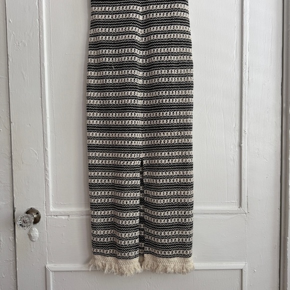 J. Crew Black and Cream Striped Crochet Midi Dress - XXS - Picture 8 of 12